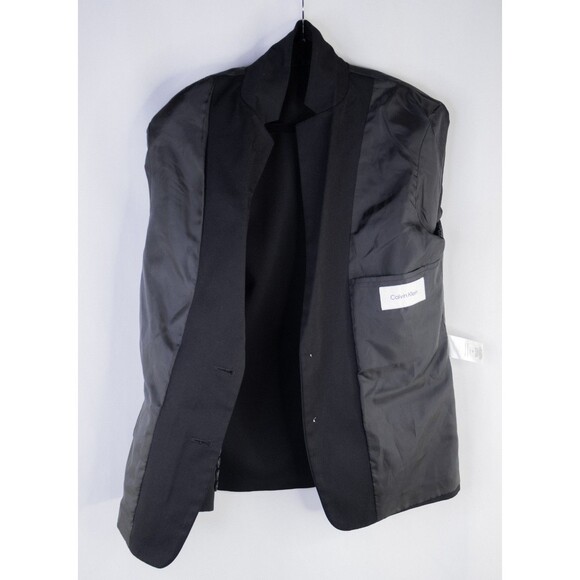 Calvin Klein 2-Pcs Solid Black Jacket Sz Husky 12 Pants 28X15 Poly Blend EUC - Picture 11 of 16
